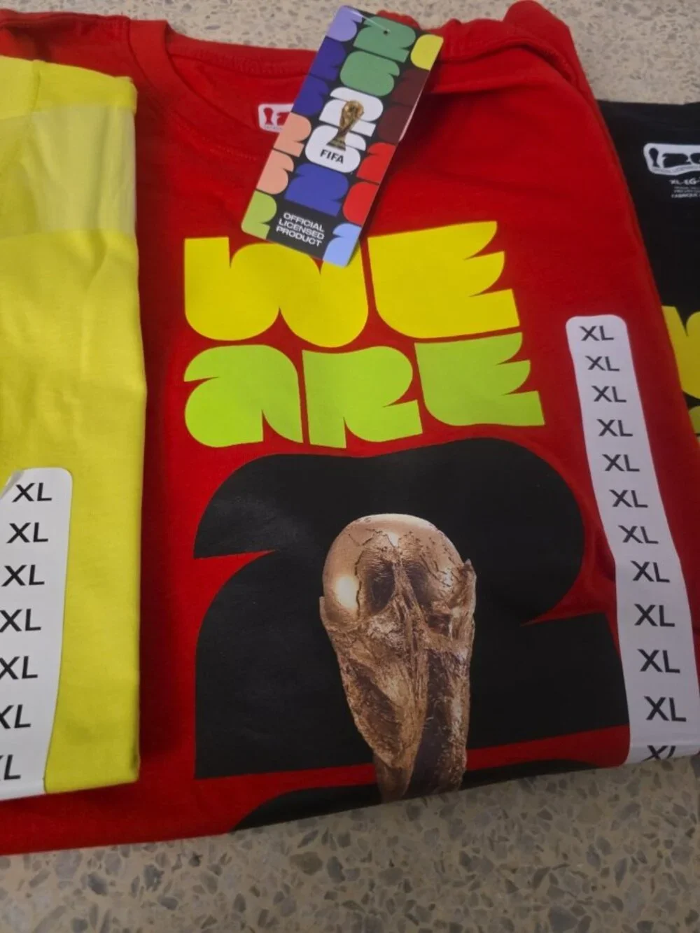 Lot 3 XL FIFA World Cup 2026 Authentic World Cup T-Shirt We Are New Red Black - Picture 4 of 7